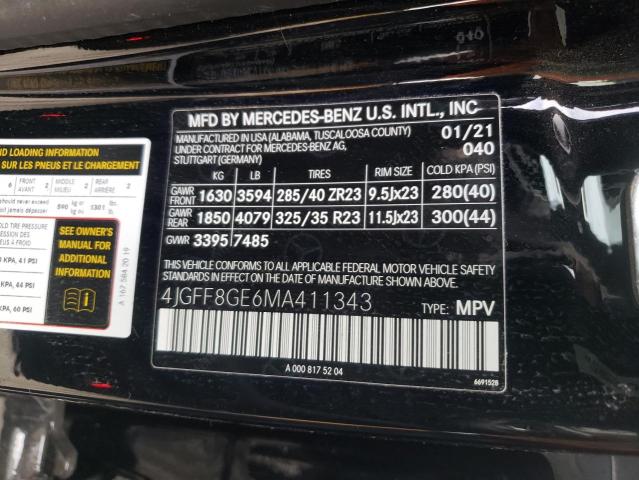 2021 MERCEDES-BENZ GLS 580 4M 4JGFF8GE6MA411343