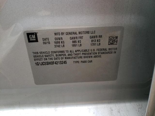 2015 CHEVROLET SONIC LT 1G1JC5SH0F4213245