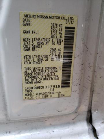 2012 NISSAN NV 1500 1N6BF0KM8CN117918