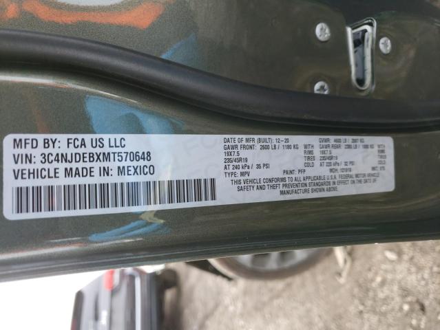 2021 JEEP COMPASS 80 3C4NJDEBXMT570648