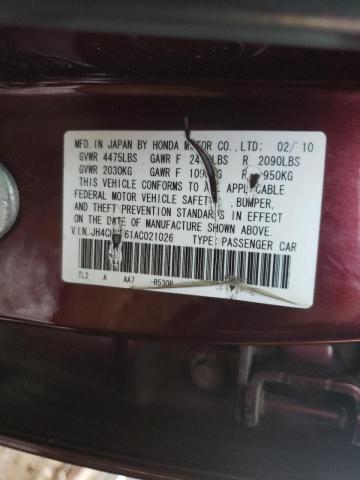 2010 ACURA TSX JH4CU2F61AC021026