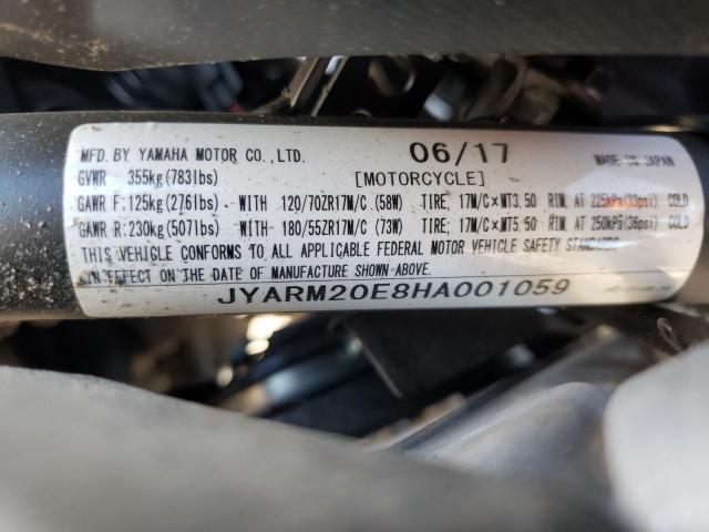 2017 YAMAHA FZ07A JYARM20E8HA001059