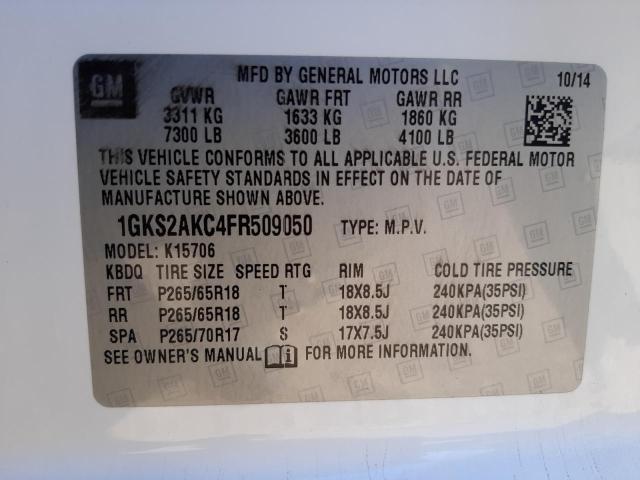 2015 GMC YUKON SLE 1GKS2AKC4FR509050