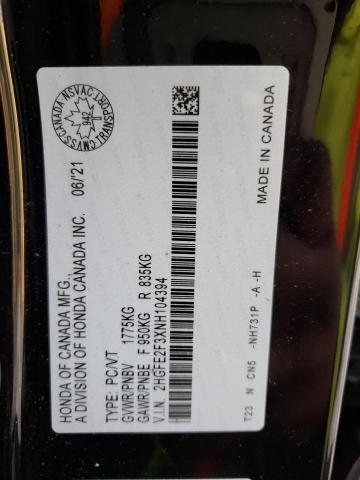 2022 HONDA CIVIC EX - 2HGFE2F3XNH104394
