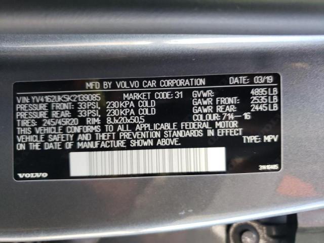 2019 VOLVO XC40 T5 MO YV4162UK5K2139085