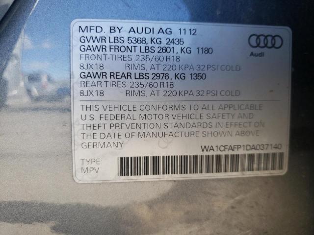 VIN WA1CFAFP1DA037140 2013 Audi Q5, Premium no.10