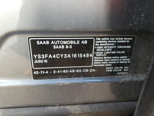 2010 SAAB 9-3 2.0T YS3FA4CY3A1615484