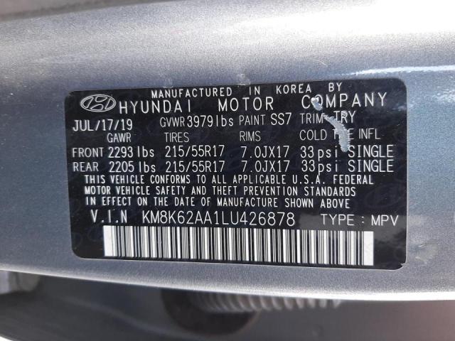 2020 HYUNDAI KONA SEL P KM8K62AA1LU426878