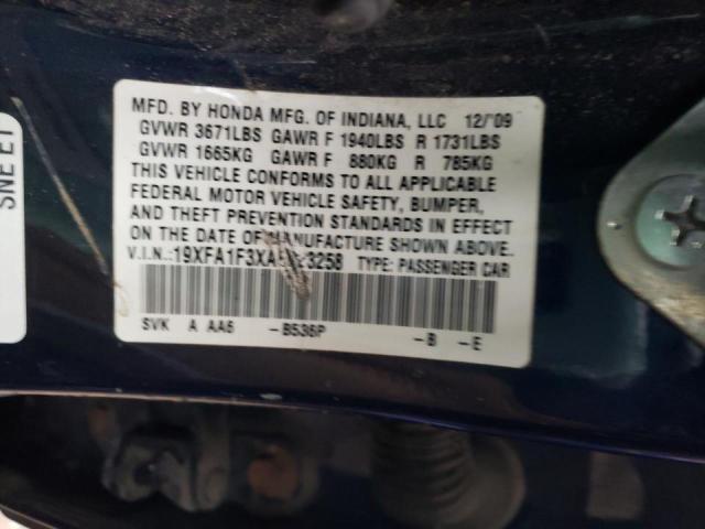 2010 HONDA CIVIC VP 19XFA1F3XAE023258