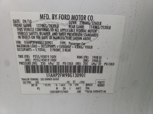 2011 FORD TAURUS LIM - 1FAHP2FW9BG130901