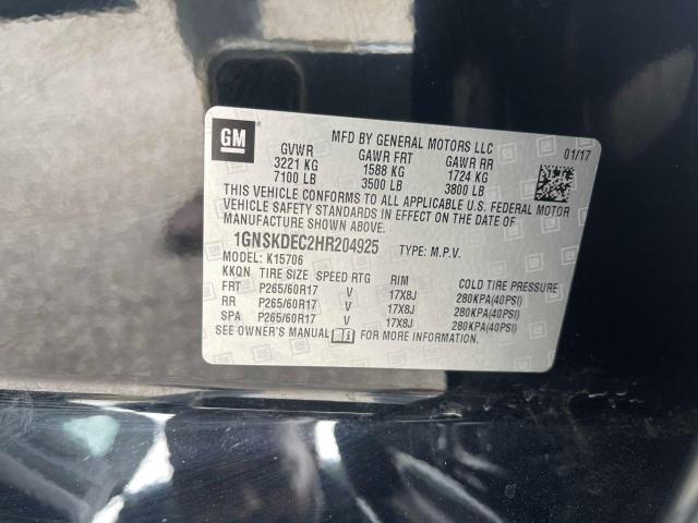 2017 CHEVROLET TAHOE POLI 1GNSKDEC2HR204925
