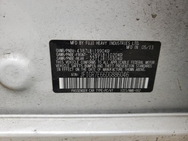 2013 SUBARU IMPREZA WR JF1GR7E66DG886046