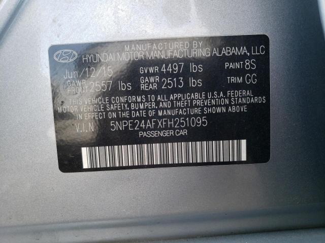 5NPE24AFXFH251095 Hyundai Sonata Se 2015. Фото: 9