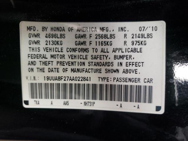 2010 ACURA TL 19UUA8F27AA022841