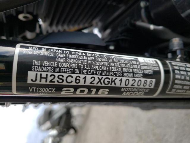 2016 HONDA VT1300 CX JH2SC612XGK102088