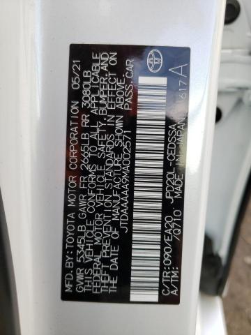 2021 TOYOTA MIRAI XLE JTDAAAAA9MA002571