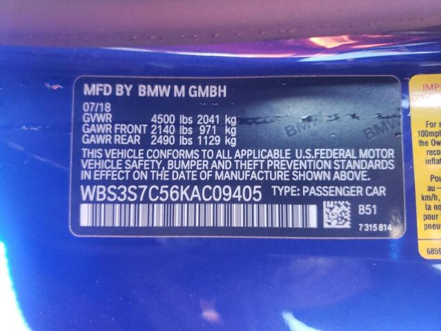 2019 BMW M4 CS WBS3S7C56KAC09405