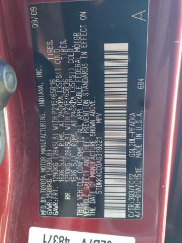 2010 TOYOTA SIENNA CE 5TDKK4CC0AS319221