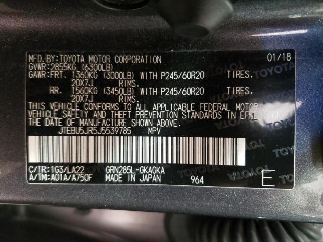 2018 TOYOTA 4RUNNER JTEBU5JR5J5539785