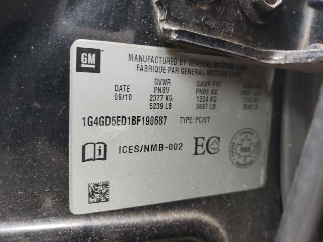 2011 BUICK LACROSSE C 1G4GD5ED1BF190687