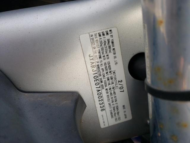 2007 YAMAHA YZF600 R JYARJ10E07A002336