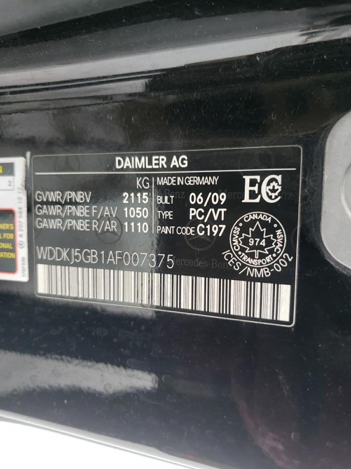 WDDKJ5GB1AF007375 2010 Mercedes-Benz E 350