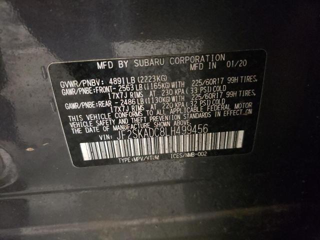 2020 SUBARU FORESTER JF2SKADC8LH499456