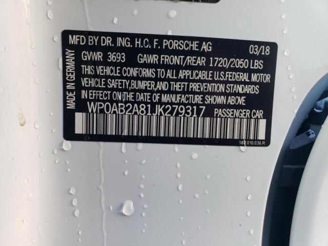 2018 PORSCHE CAYMAN S WP0AB2A81JK279317