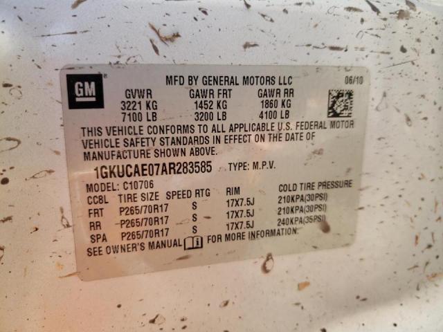2010 GMC YUKON SLE 1GKUCAE07AR283585