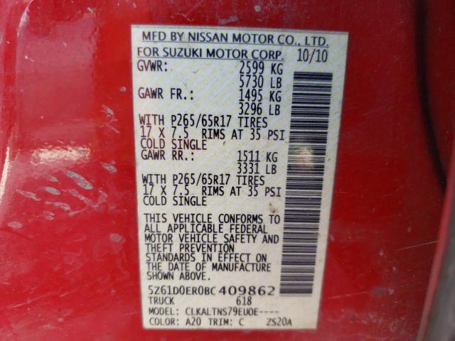 2011 SUZUKI EQUATOR SP 5Z61D0ER0BC409862