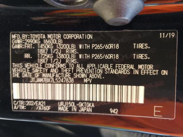 2020 LEXUS GX460 JTJAM7BX7L5247838