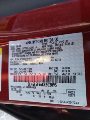 2019 LINCOLN MKZ RESERV 3LN6L5F96KR602095