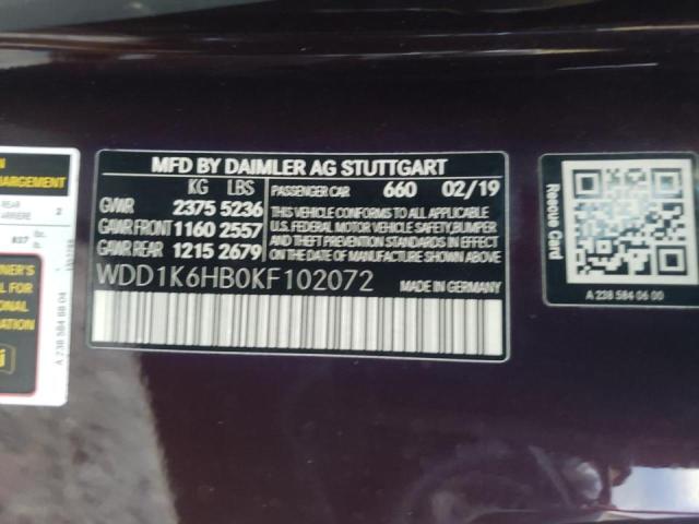 2019 MERCEDES-BENZ E 450 WDD1K6HB0KF102072