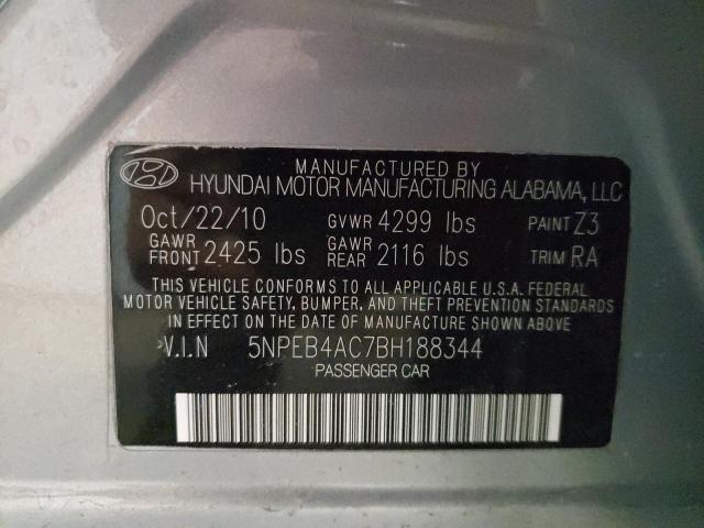 2011 HYUNDAI SONATA GLS 5NPEB4AC7BH188344