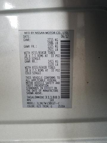 2013 INFINITI JX35 5N1AL0MM3DC311883