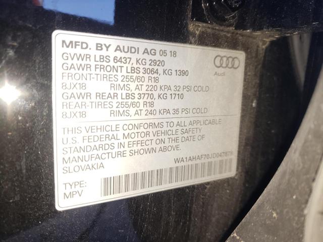 VIN WA1AHAF70JD047878 2018 Audi Q7, Premium no.10