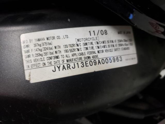 2009 YAMAHA FZ6 SHG JYARJ13E09A005963