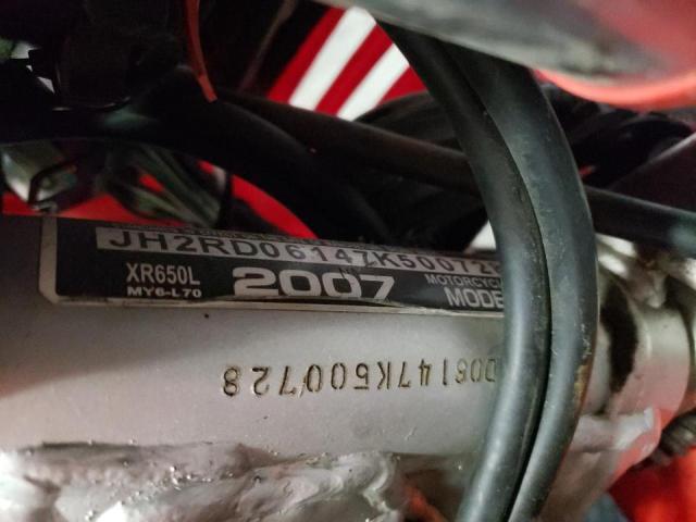 2007 HONDA XR650 L JH2RD06147K500728
