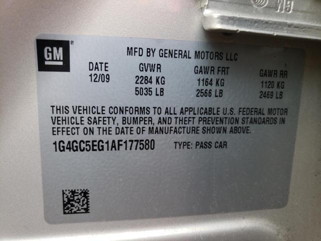 2010 BUICK LACROSSE C 1G4GC5EG1AF177580