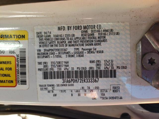 2014 FORD FUSION SE - 3FA6P0H72ER333367
