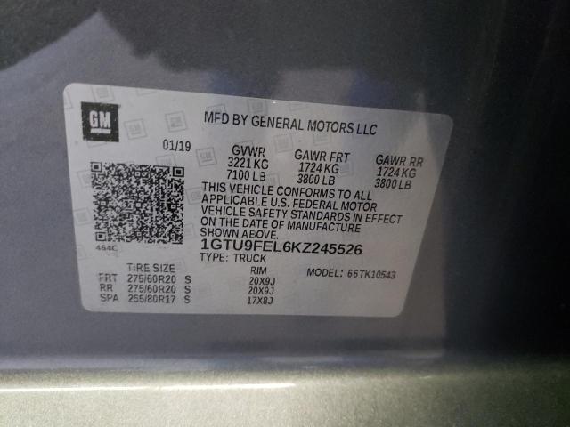 2019 GMC SIERRA DEN 1GTU9FEL6KZ245526