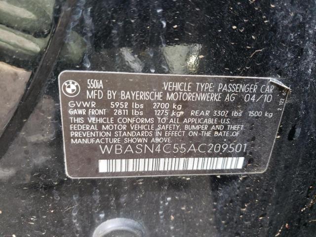 2010 BMW 550 GT WBASN4C55AC209501