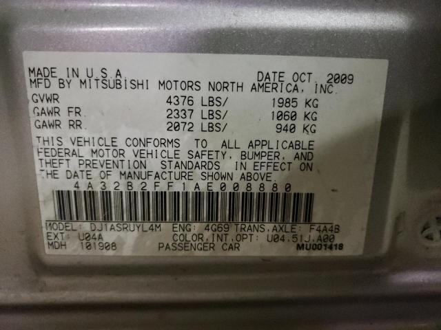 2010 MITSUBISHI GALANT FE 4A32B2FF1AE008880