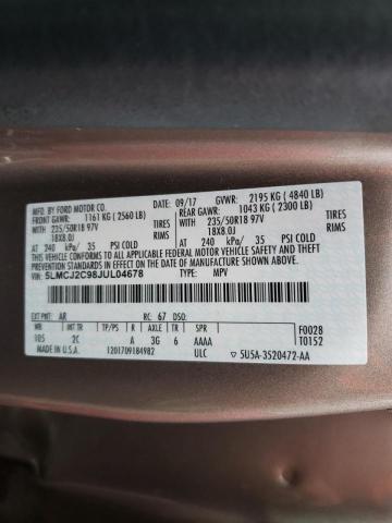 2018 LINCOLN MKC SELECT 5LMCJ2C98JUL04678
