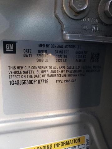 2012 BUICK LACROSSE T 1G4GJ5E30CF107719