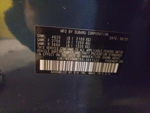 2020 SUBARU LEGACY PRE 4S3BWAC66L3031320