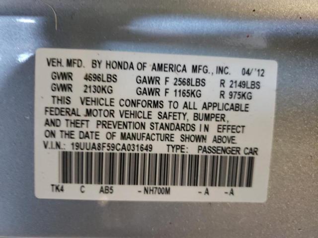 2012 ACURA TL 19UUA8F59CA031649