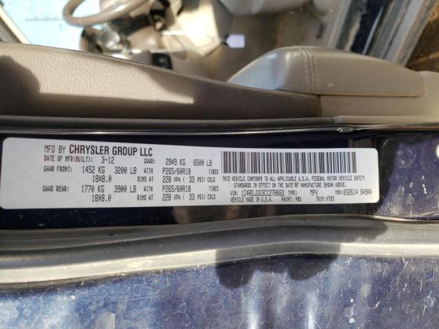 2012 DODGE DURANGO CR 1C4RDJDG3CC278662