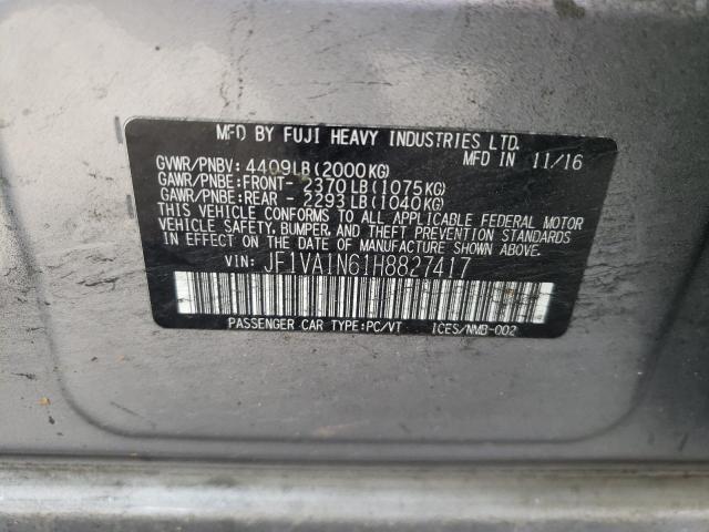 2017 SUBARU WRX LIMITE JF1VA1N61H8827417