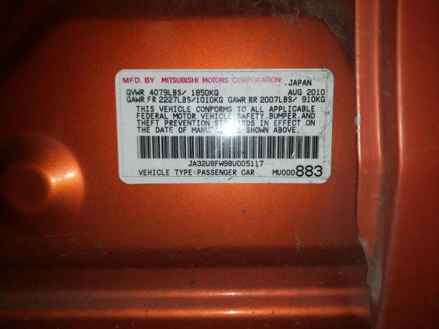 2011 MITSUBISHI LANCER GTS JA32U8FW9BU005117